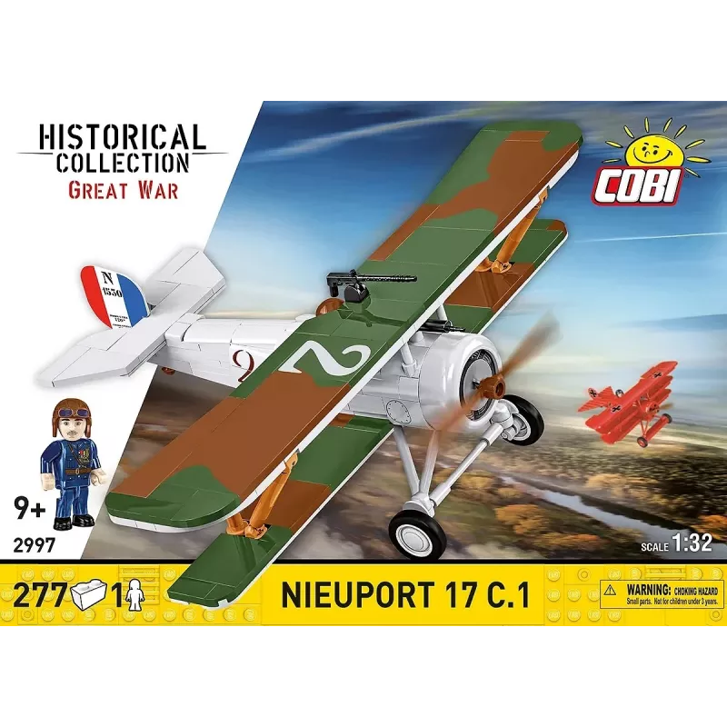 Klocki konstrukcyjne Cobi Blocks Nieuport 17 C.1 277 szt. — Zestaw modelu samolotu, Kolekcjonerski zestaw klocków