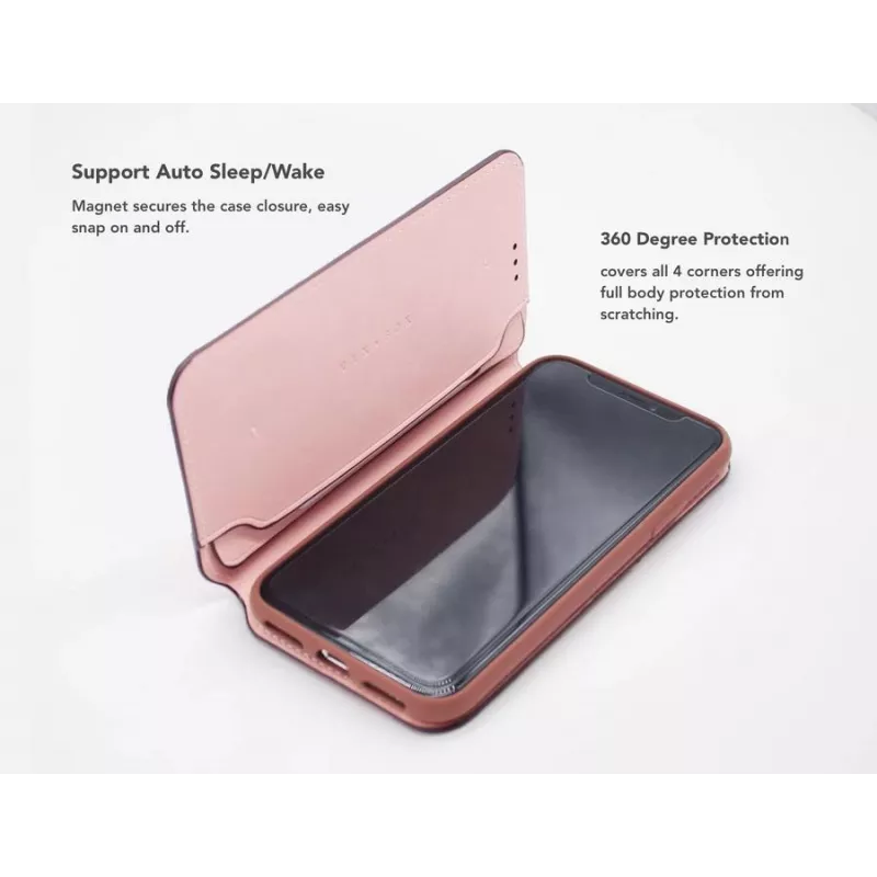 Etui z klapką VixFox do iPhone 7/8 — różowe, etui ochronne w stylu folio