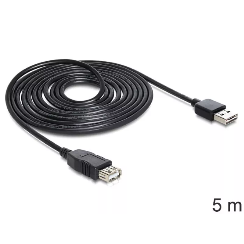 Kabel USB DeLOCK EASY-USB 2.0-A 5m Czarny