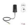 Antena zewnętrzna DELOCK 81473 — 5G LTE, GNSS, Wi‑Fi 6, złącze SMA, zysk 1,1–4,0 dBi, dookólna