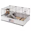 Klatka FERPLAST Modular 2 dla królika i świnki morskiej 109x72x56 cm, metal, szara, odstęp prętów 23 mm