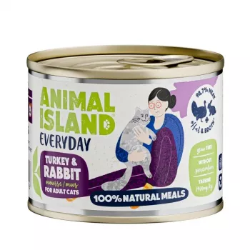 ANIMAL ISLAND Everyday Indyk i królik - mokra karma dla kotów - 200g