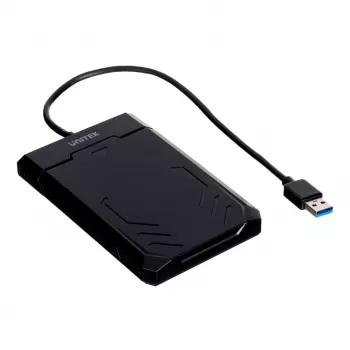 Obudowa HDD/SSD Unitek Y-3036, 2,5 cala SATA III, USB 3.2 Gen 1 (5 Gbit/s), UASP, zintegrowany kabel USB-A, czarna