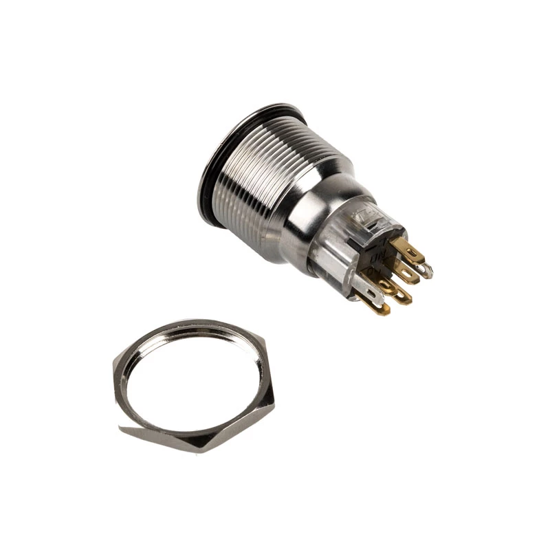 Push Button DimasTech Vandalismustaster 22mm Silverline Dot RGB PD215, 22 mm