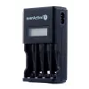 Ładowarka do akumulatorów everActive NC450B — ładowarka na 4 ogniwa AAA, 110/230 V AC, czarna