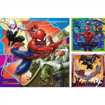 Puzzle 3x49 elementów Spiderman