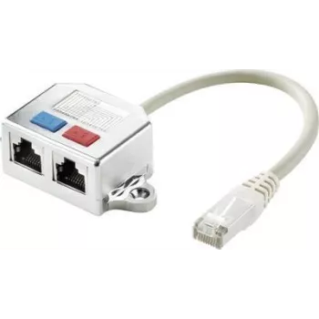 Renkforce RJ45 Network T-Adapter CAT 5e [2x RJ45-Socket - 1x RJ45-Plug] 15,00 cm Metal (RF-4538140)