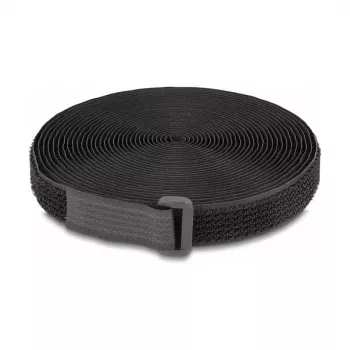 Taśma DeLOCK na rzep 3 m x 20 mm, czarna, nylon