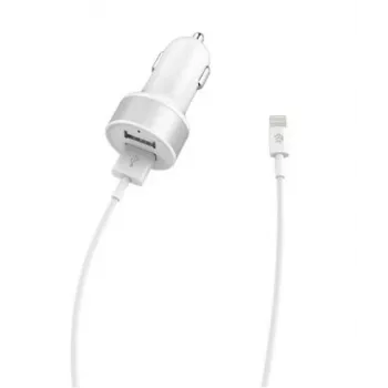 Ładowarka samochodowa Devia Smart Series Dual USB 2.4A ze zintegrowanym kablem Lightning