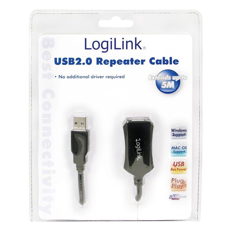 LogiLink Przedłużacz USB 2.0 - Kabel USB 5 m USB A