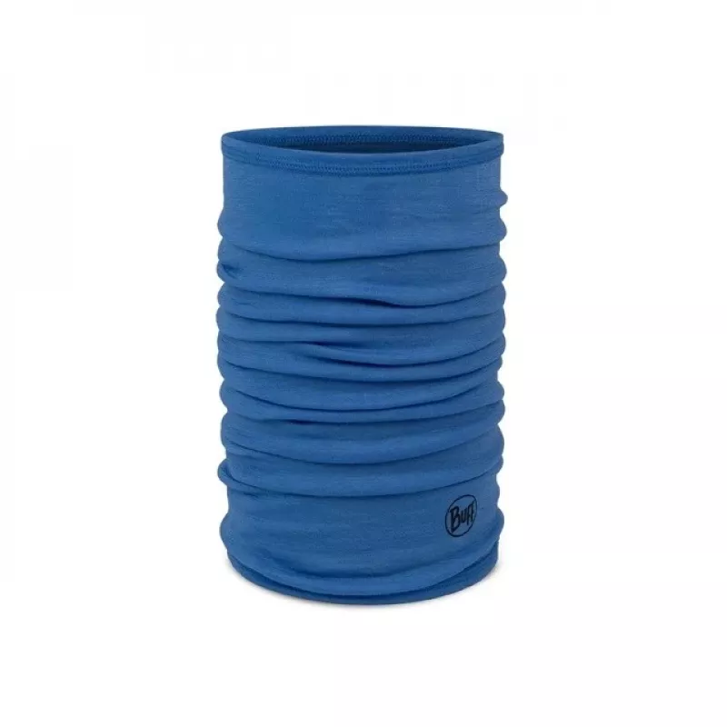 Buff Merino Lightweight Jr Solid – komin dziecięcy z wełny merino, niebieski