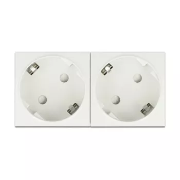 Gniazdko elektryczne CEE 7/3 DELOCK Easy 45 — 250 V, 16 A, 4000 W, białe, ABS/PC, 90×45×40 mm