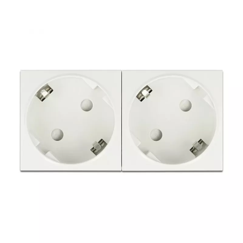 Gniazdko elektryczne CEE 7/3 DELOCK Easy 45 — 250 V, 16 A, 4000 W, białe, ABS/PC, 90×45×40 mm