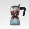 Moka pot Maestro MR-1658-3 — aluminiowy kafetier na kuchenkę, 3 filiżanki (0,15 L), czarny, uchylna pokrywa