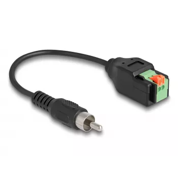 Kabel DeLOCK RCA męski do adaptera z listwą zaciskową z przyciskiem 15 cm