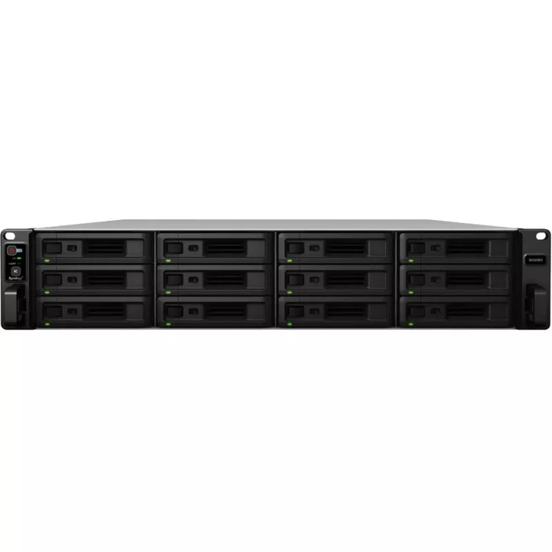 Synology SA3200D serwer NAS, 12 zatok, do montażu w szafie rack, RAID 0/1/5/6/10/JBOD/RAID F1, 16 GB RAM, GbE/10GbE, iSCSI, 2U (SA3200D)