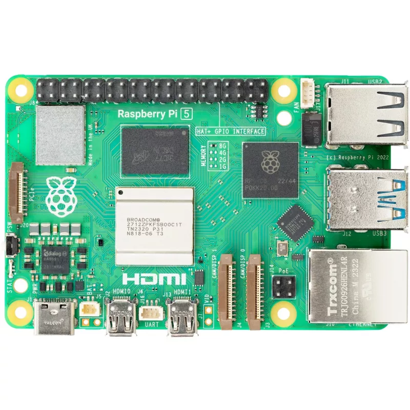 Komputer jednopłytkowy Raspberry Pi 5 — płyta rozwojowa 2400 MHz Arm Cortex-A76, do 16 GB LPDDR4x, MicroSD, USB 3.2, Wi‑Fi 5