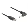 DeLOCK 85393 kabel zasilający Czarny 1,5 m USB C 3,5 x 1,35 mm