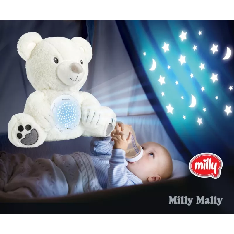 Plush projector toy Milly Mally Bear 5656 with soft light for nursery