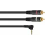 adapter kablowy Omnitronic 3,5 mm Jack na 2xRCA 90° 1,5 m (model 30225010)