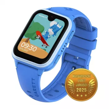 Smartwatch Garett Kids Vibe Ai 4G niebieski — śledzenie GPS, wodoodporny