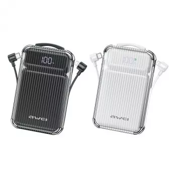 Powerbank 10000mAh 38,5 W P89K kable zintegrowane
