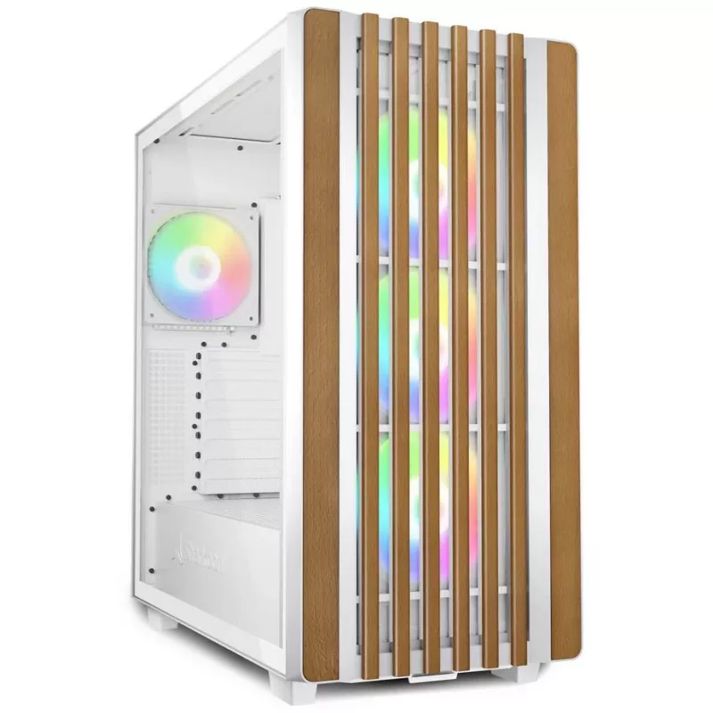 Sharkoon REBEL C70G RGB Full Tower Biały, Drewno