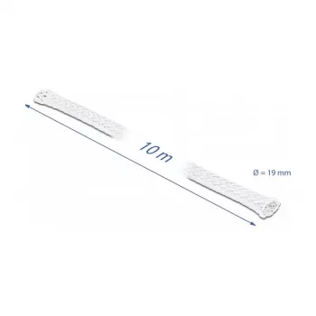 Oplot pleciony DeLOCK 20805 10 m x 19 mm biały