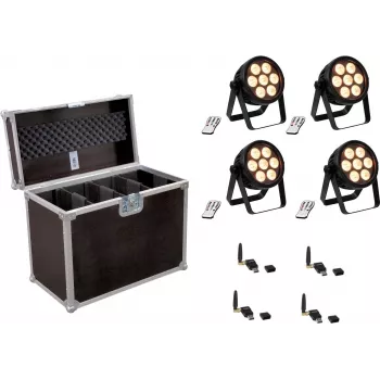 reflektor punktowy LED EUROLITE 4C-7 Silent cienki 4x z USB QuickDMX - kompaktowy 4-głowicowy reflektor DMX