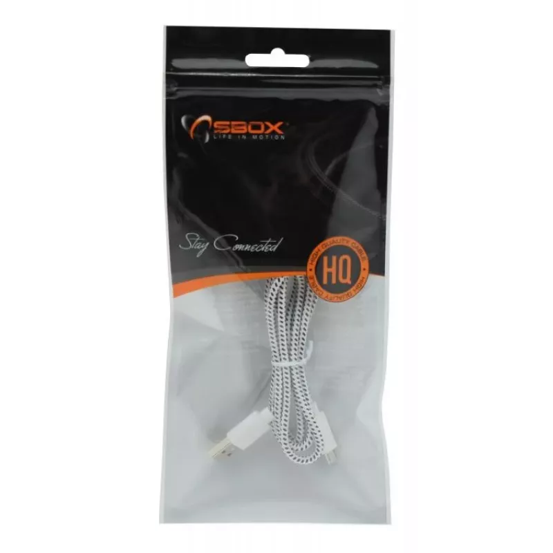 Sbox USB-1031W USB->Micro USB 1M biały