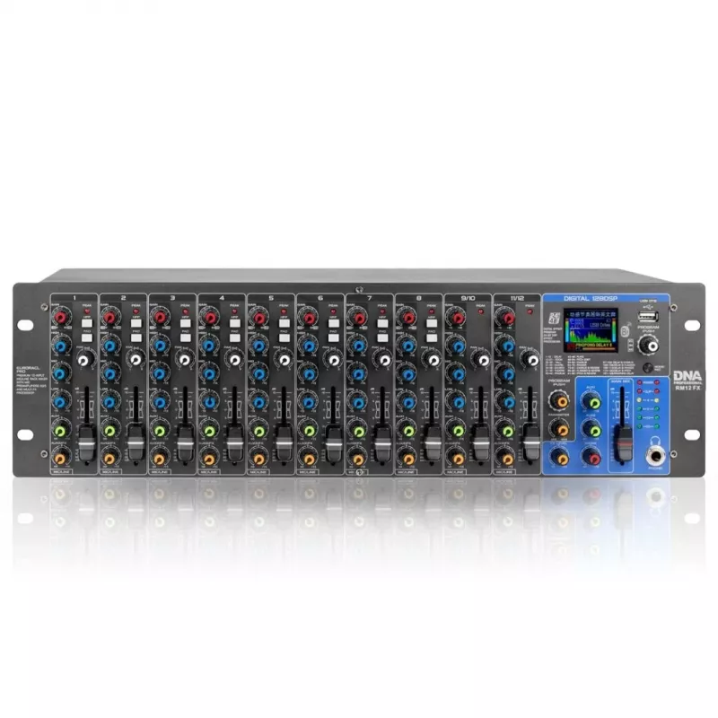 RM12 FX — Mikser analogowy z Bluetooth DSP EQ MP3 Phantom, 12 kanałów
