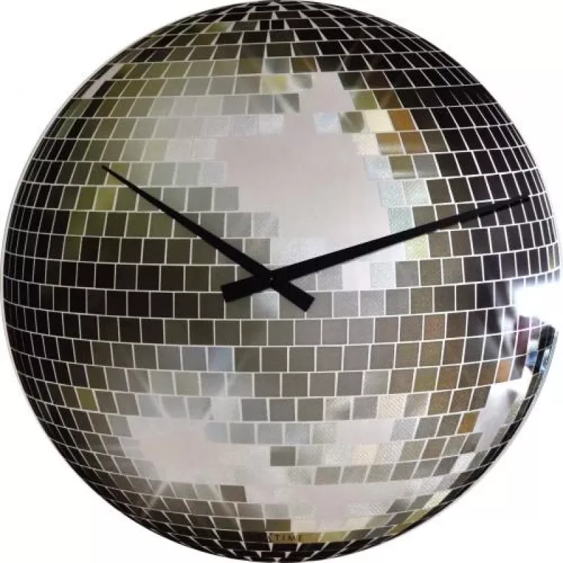 NeXtime klok 8801 Small Disco, Ø30 cm, Ścienny, Srebrny