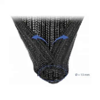 Oplot pleciony DeLOCK 18909 5 m x 13 mm czarny