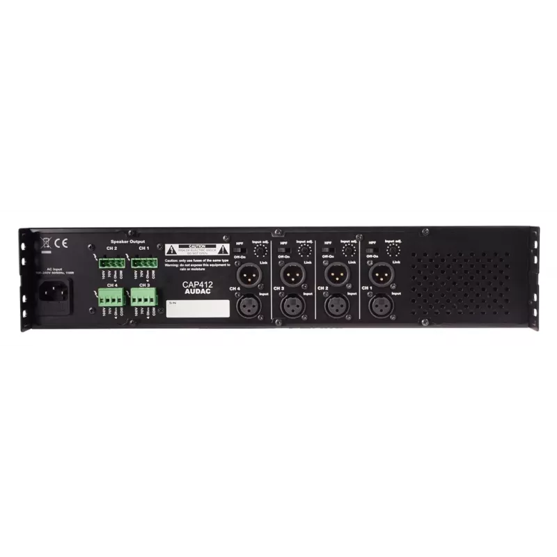 Wzmacniacz audio AUDAC CAP412 4.0 kanałów 480 W klasa D czarny