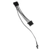 Adapter Kolink z 3-pinowego zasilania wentylatora na 2 złącza 4-pinowe Molex, 245 mm, czarny