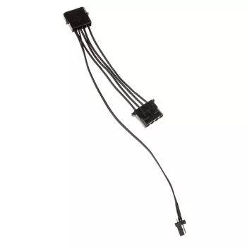 Adapter Kolink z 3-pinowego zasilania wentylatora na 2 złącza 4-pinowe Molex, 245 mm, czarny