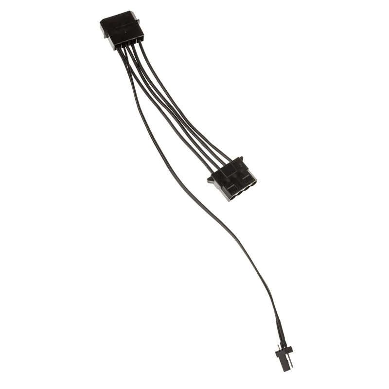 Adapter Kolink z 3-pinowego zasilania wentylatora na 2 złącza 4-pinowe Molex, 245 mm, czarny