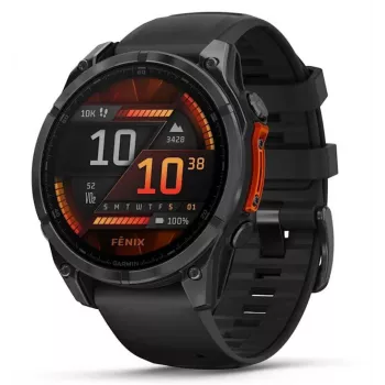 Garmin Fenix 8 3,56 cm (1,4) AMOLED 47 mm Cyfrowy 454 x 454 pikseli Ekran dotykowy Czarny Wi-Fi GPS (satelitarny)