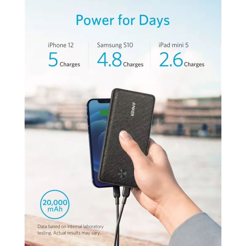 POWER BANK USB 20000MAH CZARNY/A1365G11 ANKER
