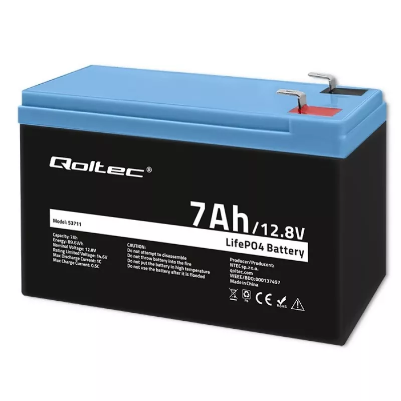 Akumulator LiFePO4 12,8V 7Ah, 89,6Wh, BMS