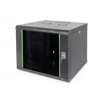 DIGITUS Professional Unique DN-19 09U-6/6-SW - szafa - szafa sieciowa - do montażu ściennego - czarny, RAL 9005 - 9U - 48,3 cm (19) (DN-19 09U-6/6-SW)