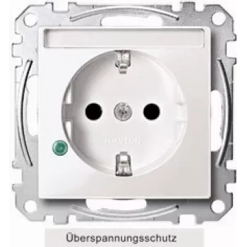 MERTEN Gniazdo wtykowe SCHUKO 16 A MEG2305-0319, termoplast, białe polarnie, ochrona przeciwprzepięciowa MEG23 MEG2305-0319 (MEG2305-0319)
