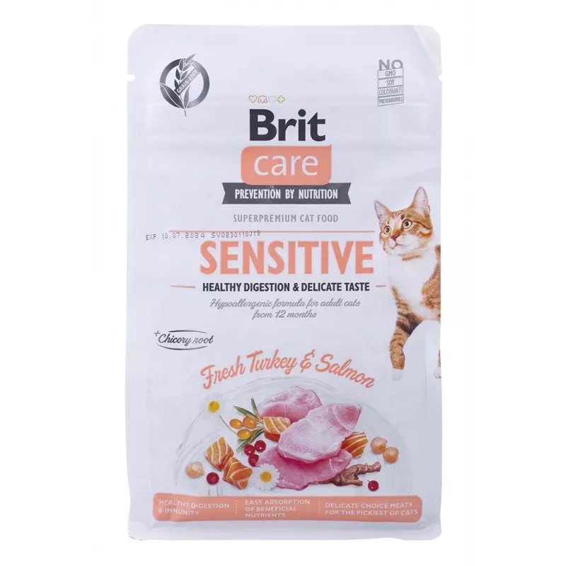 BRIT Care Grain-Free Sensitive Indyk&Łosoś - sucha karma dla kotów - 400 g