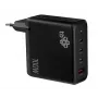 Ładowarka ścienna GaN 100W 3x USB-C + USB-A, czarna