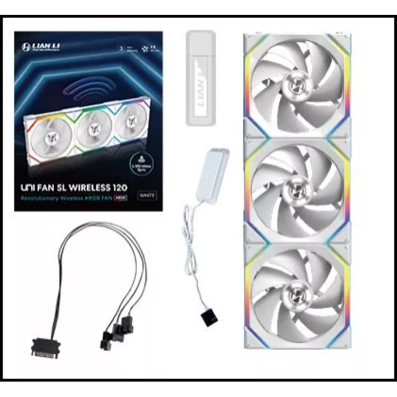 Fan Lian Li UNI FAN SL Wireless 120 12 cm Biały 3 szt. 28.5 dB 64.05 cfm