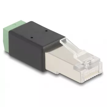 DeLOCK adapter wtyk RJ45 na blok zaciskowy 2-pin 66604 Czarny Zielony