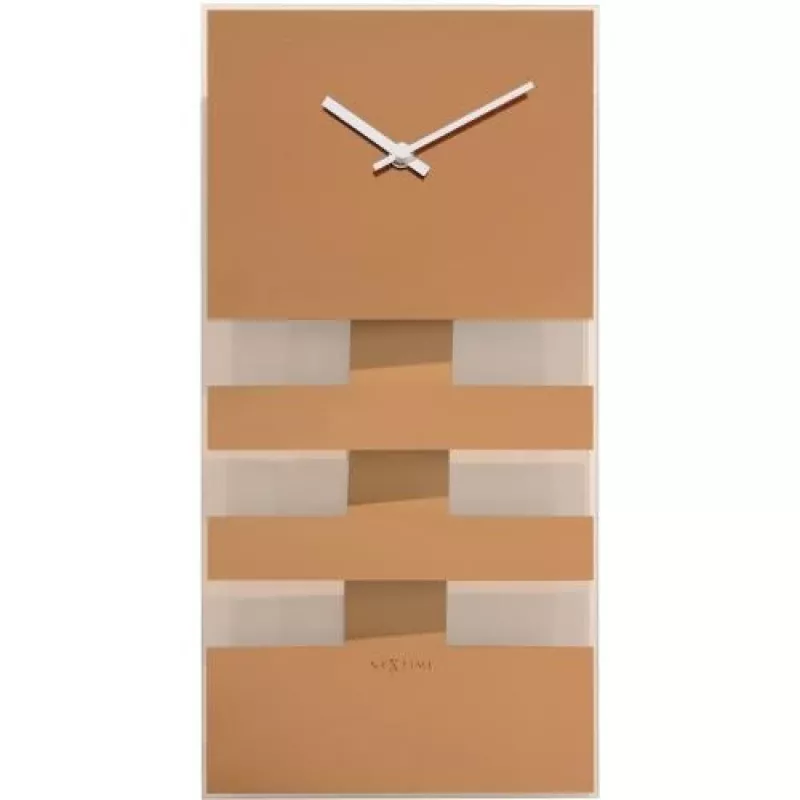 NeXtime zegar 2855co Bold Stripes, 38x19 cm, ścienny, miedziany