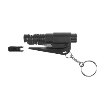 Narzędzie ratunkowe GUARD YC-004-BL — nóż do paska z gwizdkiem, zbijakiem do szyb, technopolimer, 75×35×15 mm, 100 g