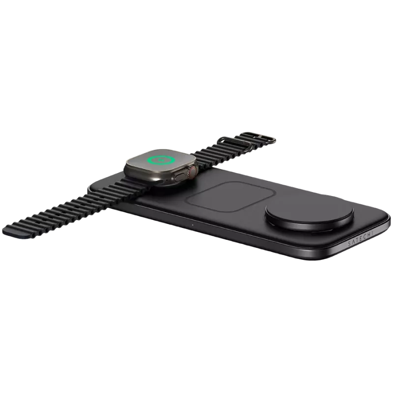 SATECHI Qi2 Trio Wireless Charging Pad - z wtyczkami typu A, C, G