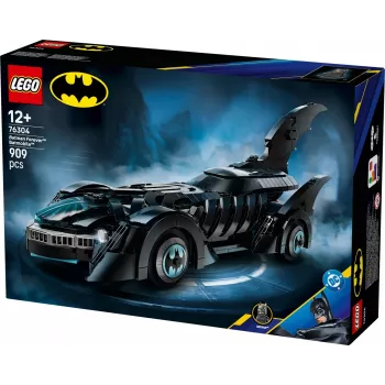 Zestaw konstrukcyjny LEGO DC Super Heroes Batman Forever Batmobile 76304 — 909 elementów, 1 minifigurka, zalecany wiek 12+